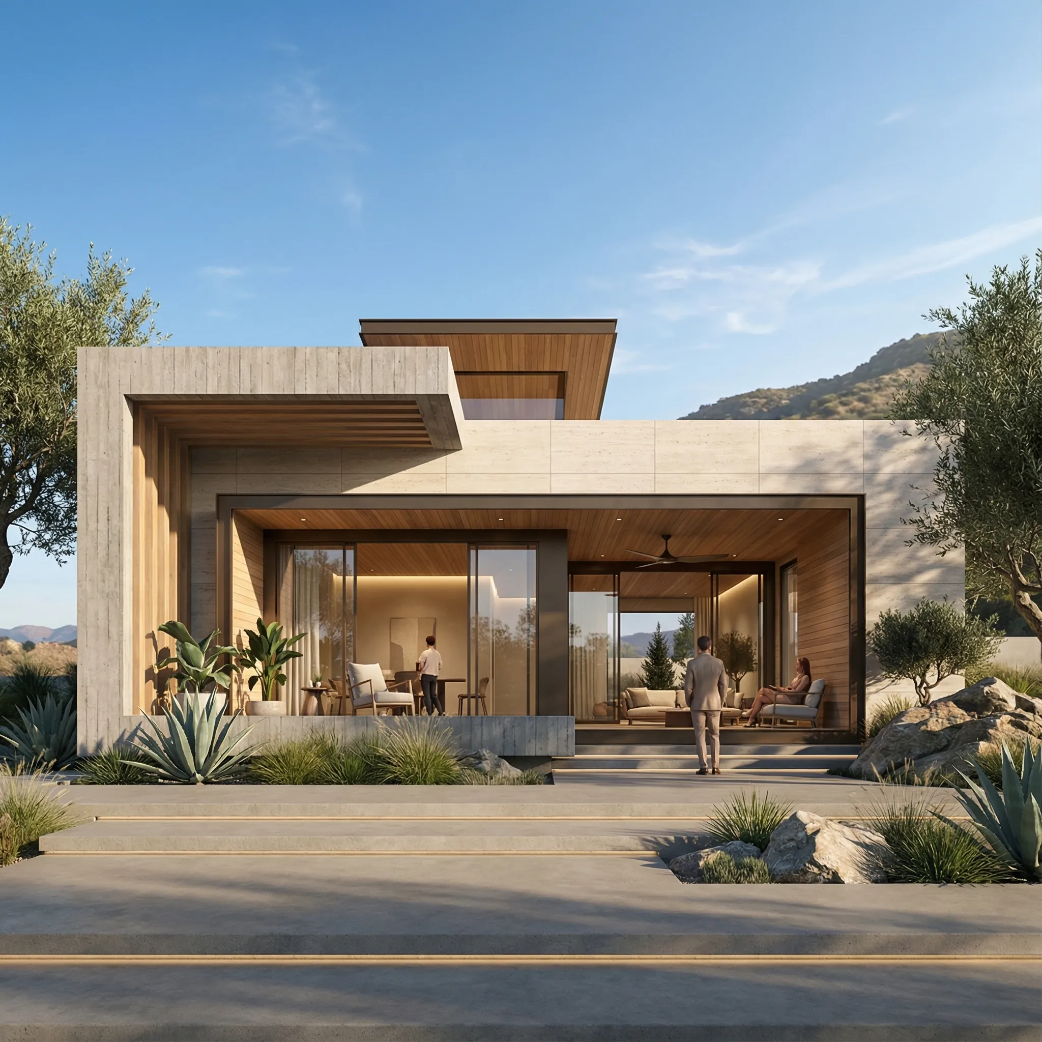 Terraced wooden residential complex with abundant planting in a Paris neighborhood.